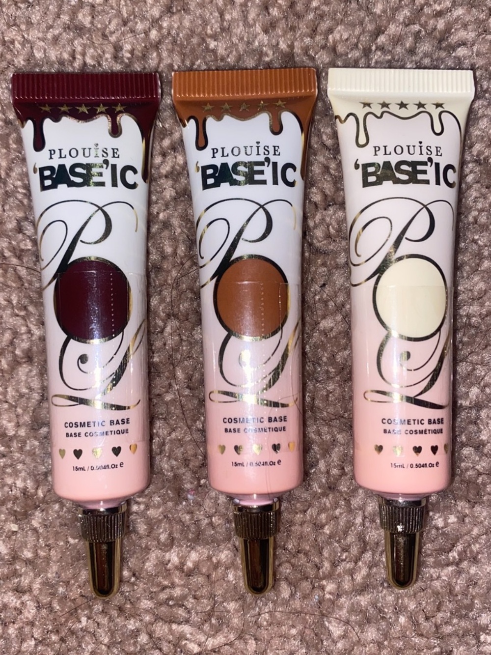 Plouise BASE'IC Eye Primer Trio — White, Brown & Burgundy Shades